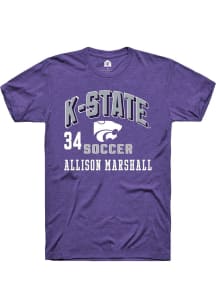 Allison Marshall K-State Wildcats Purple NIL Arch Logo Short Sleeve Player T Shirt