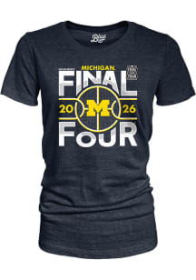 Blue 84 Michigan Wolverines Womens Navy Blue 2026 Men's Basketball Final Four Bound Short Sleeve T..