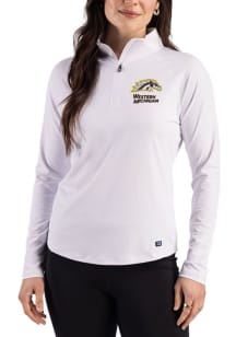 Cutter and Buck Western Michigan Broncos Womens White Prospect Eco Qtr Zip