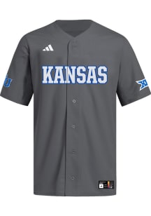 Adidas Kansas Jayhawks Mens Dark Grey Replica Baseball Jersey