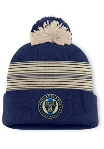 Philadelphia Union Navy Blue Spirit Striped Cuff Pom Mens Knit Hat