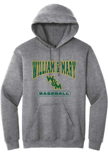 Summit Sportswear William & Mary Tribe Mens Graphite Baseball Long Sleeve Hoodie
