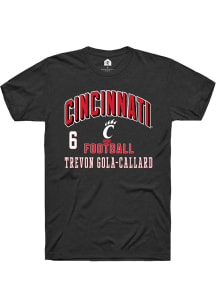 Trevon Gola-Callard Cincinnati Bearcats Black Football NIL Arch Logo Short Sleeve Player T Shirt
