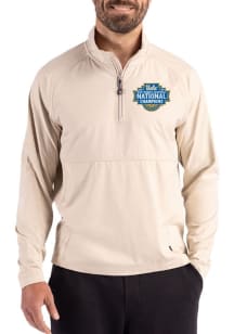 Cutter and Buck UCLA Bruins Mens Oatmeal 2026 WBB Champions Adapt Eco Hybrid Long Sleeve Qtr Zip P..