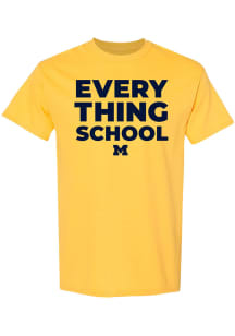 Michigan Wolverines Yellow Everything School Short Sleeve T Shirt
