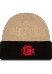 New Era Ohio State Buckeyes Brown DL Embossed Cuff Mens Knit Hat