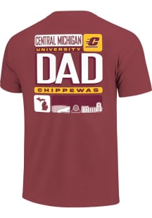 Central Michigan Chippewas Maroon Tiles Dad Short Sleeve T Shirt