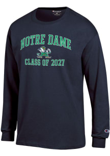 Champion Notre Dame Fighting Irish Navy Blue Font Class of 2027 Jersey Long Sleeve T Shirt