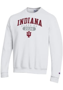Champion Indiana Hoosiers Mens White Class of 2026 Powerblend Long Sleeve Crew Sweatshirt