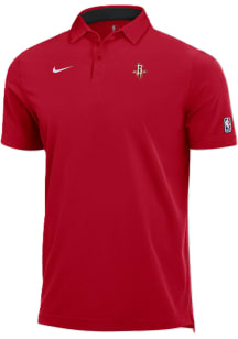 Nike Houston Rockets Mens Red Primary Logo Short Sleeve Polo