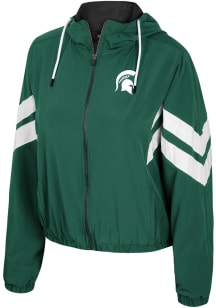 Colosseum Michigan State Spartans Womens Green Levitation Light Weight Jacket