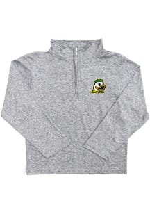 Vive La Fete Oregon Ducks Youth Grey Heather Erik Long Sleeve Quarter Zip Shirt
