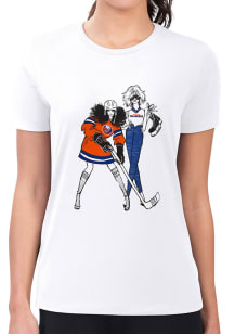 4Her New York Islanders Womens White Hockey Girls Short Sleeve T-Shirt