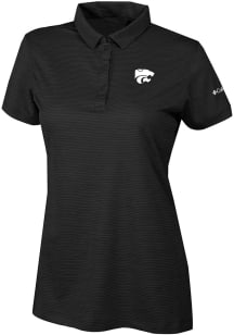 Columbia K-State Wildcats Womens Black Heat Seal Set II Short Sleeve Polo Shirt