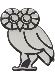 Rice Owls Chrome Owl Logo Car Emblem - Silver