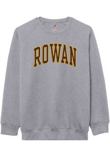 Rowan University Mens Grey Jersey Arch Name Essential Long Sleeve Crew Sweatshirt