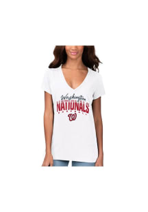 Washington Nationals Womens White Fair Short Sleeve T-Shirt
