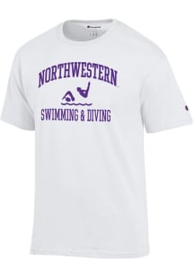 Champion Northwestern Wildcats White Swimming & Diving Icon Jersey Short Sleeve T Shirt