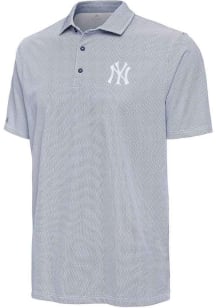 Antigua New York Yankees Mens Navy Blue Pave Short Sleeve Polo