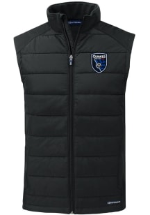 Cutter and Buck San Jose Earthquakes Mens Black Evoke Sleeveless Jacket