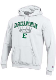 Champion Eastern Michigan Eagles Mens White Pill Class of 2026 Powerblend Long Sleeve Hoodie