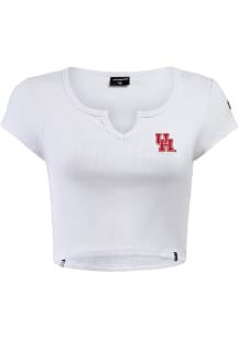 Hype and Vice Houston Cougars Womens White Cali Short Sleeve T-Shirt