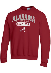 Champion Alabama Crimson Tide Mens Crimson Pill Box Grandma Powerblend Long Sleeve Crew Sweatshirt