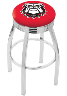 Georgia Bulldogs Mascot 3 Ring Chrome Seat Pub Stool - Silver