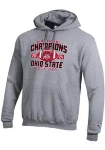 Champion Ohio State Buckeyes Mens Grey Football 2024 Football National Champion Arch Powerblend Lo..