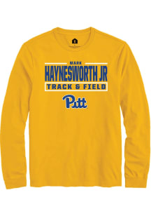 Mark  Jr Haynesworth Pitt Panthers Gold NIL Stacked Box Long Sleeve Player T Shirt