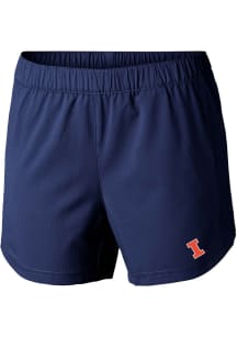 Columbia Illinois Fighting Illini Womens Navy Blue Heat Seal Tamiami Pull-On Shorts