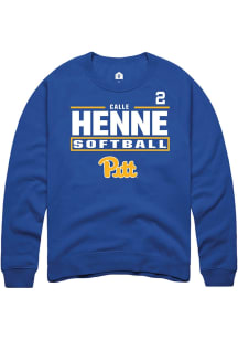 Calle Henne Pitt Panthers Mens Blue NIL Stacked Box Player Crew