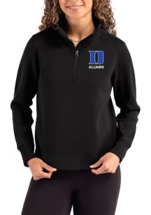 Cutter and Buck Duke Blue Devils Womens Black Alumni Roam Qtr Zip