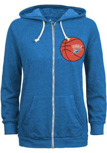 Oklahoma City Thunder Womens Blue Triblend Long Sleeve Full Zip Jacket