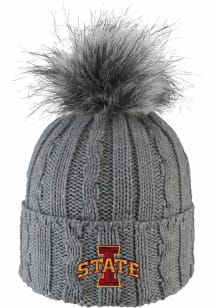 LogoFit Iowa State Cyclones Dark Grey Alps W Pom Knit Womens Knit Hat