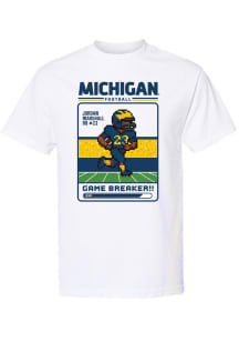 Jordan Marshall Michigan Wolverines White Retro Gaming Short Sleeve Fashion Player T Shirt