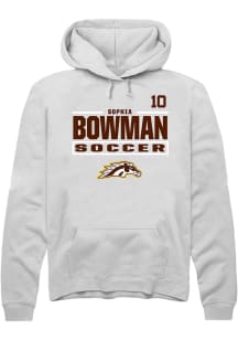 Sophia Bowman Western Michigan Broncos Mens White NIL Stacked Box Player Hood