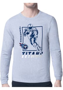Starter Tennessee Titans Grey Grid Long Sleeve T Shirt