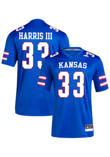 Leroy Harris III  Adidas Kansas Jayhawks Royal Blue NIL Name And Number Football Jersey