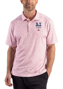 Cutter and Buck New York Mets Mens Red Stars and Stripes Fern Short Sleeve Polo