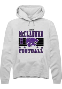 Simon McClannan K-State Wildcats Mens White Football NIL Striped Player Hood