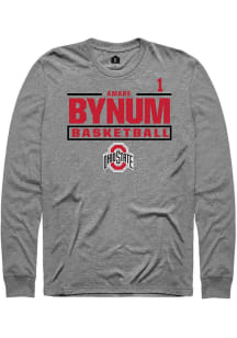 Amare Bynum Ohio State Buckeyes Graphite NIL Stacked Box Long Sleeve Player T Shirt