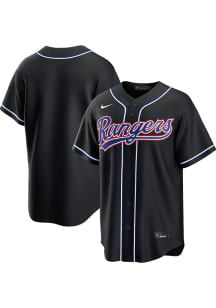Texas Rangers Mens Nike Replica Carbon Fashion Jersey - Black