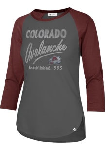 47 Colorado Avalanche Womens Anthracite High Rise Raglan LS Tee