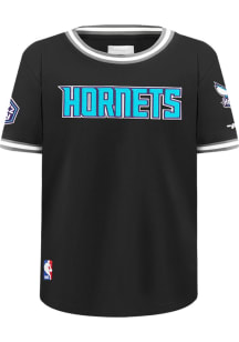 Pro Standard Charlotte Hornets Youth Black Classic Chenille Short Sleeve T-Shirt