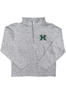 Vive La Fete Hawaii Warriors Youth Grey Heather Erik Long Sleeve Quarter Zip Shirt