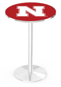 Nebraska Cornhuskers Chrome Round Base Pub Table