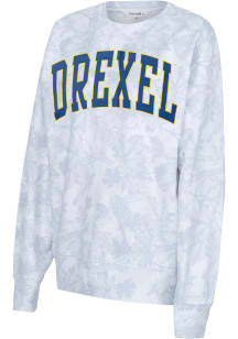 Drexel Dragons Womens White Camo Sport FLeece Crew Sweatshirt