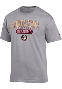 Champion Florida State Seminoles Grey Pill Box Grandma Jersey Short Sleeve T Shirt