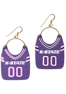 K-State Wildcats Football Jersey Charlie Womens Earrings
